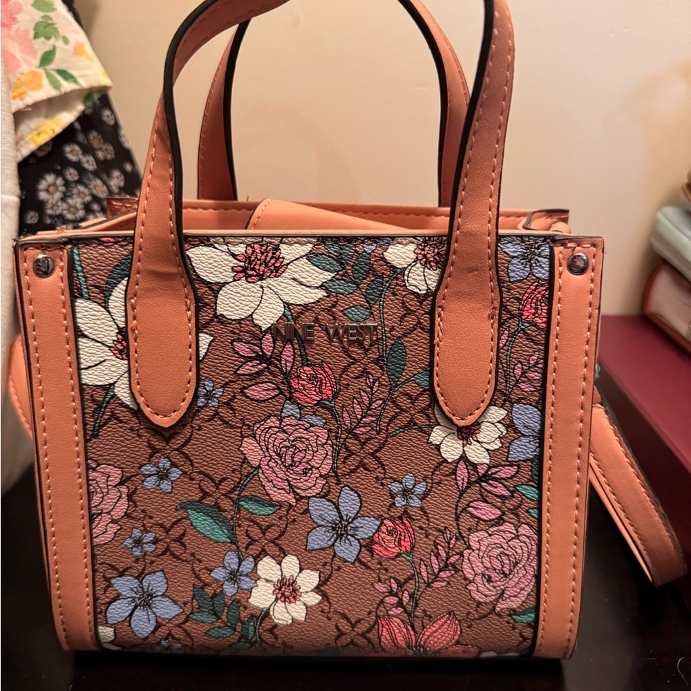 Nine West Floral Small Bag - Brown and Pink